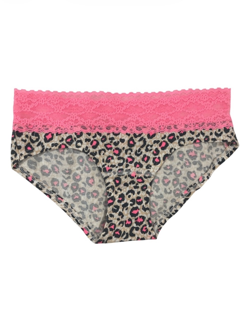 Victoria’s Secret Leopard Print Panties Pink Lace Trim | XS | NWT